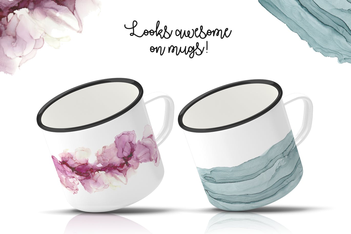 优雅彩色酒精墨水肌理纹理背景PNG素材 Elegant Alcohol Ink Textures插图(5)