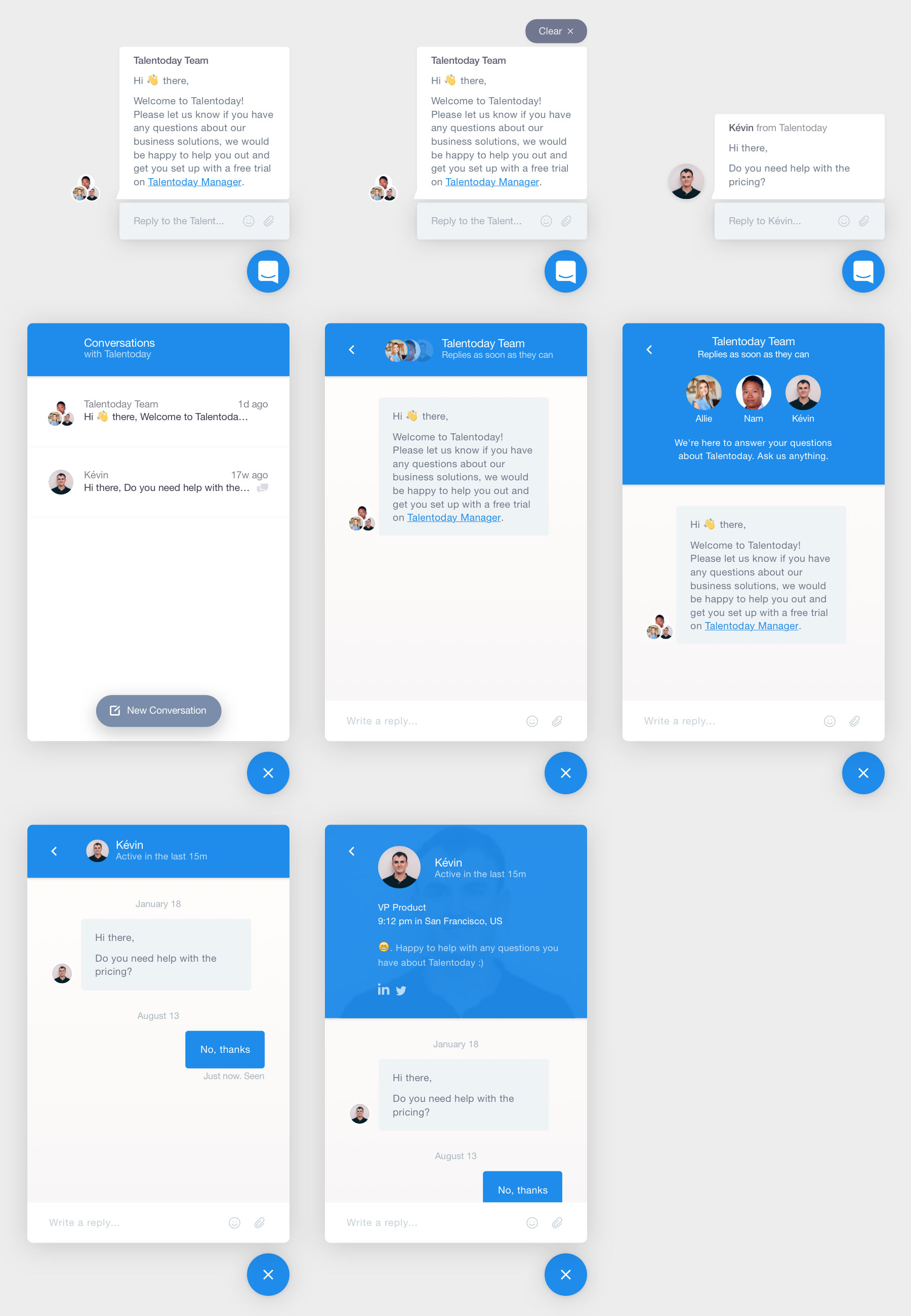 Intercom 即时通讯界面