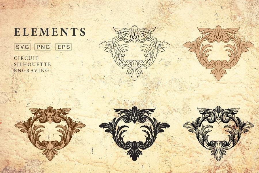 华丽复古页面装饰矢量插画插图(4)