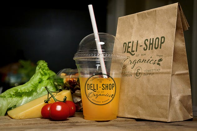 沙拉&咖啡食品品牌Logo设计展示样机 Food Coffee Mockup插图(6)