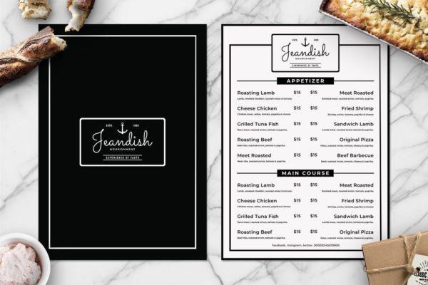 简约风西式餐厅素材库精选菜单模板v08 SGM – Food Menu .08