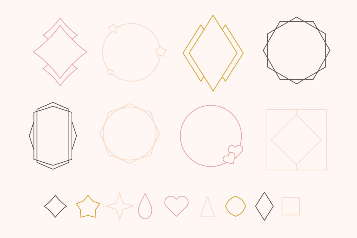 优雅手绘元素无缝纸张图案贴图素材 Design Elements and Seamless Papers插图(7)