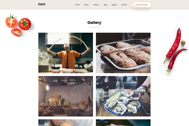 餐厅在线预订网站和菜单设计PSD模板 Restaurant Online Reservation & Menu PSD Template插图(9)