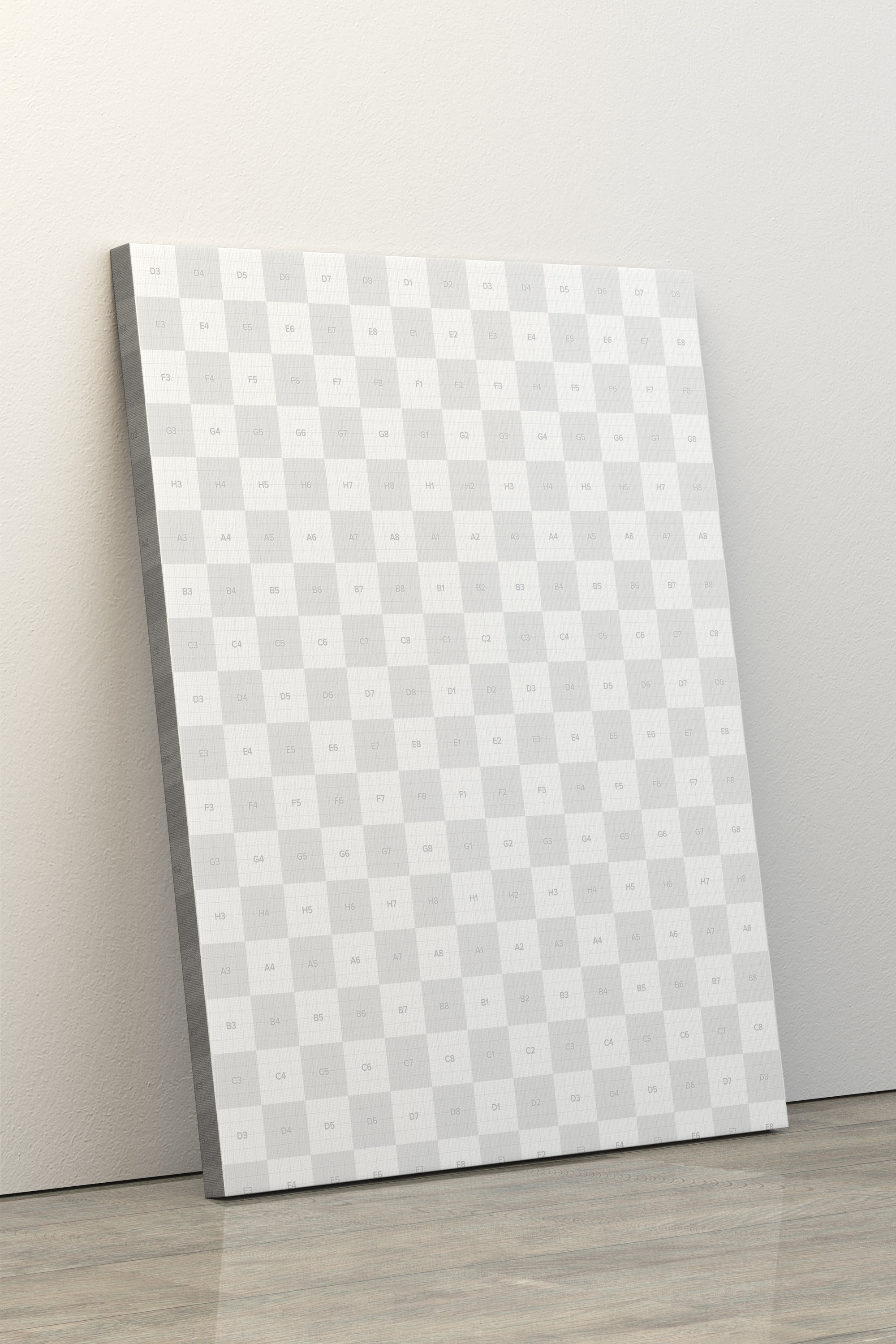 画像/人像/绘画展览画布样机模板 Portrait Canvas Frame Mockup Leaning on Wall插图(1)