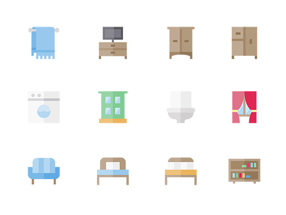50 枚家具扁平图标素材之家精选sketch素材