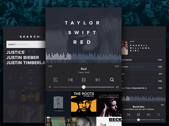 暗色音乐播放器界面素材之家精选sketch素材