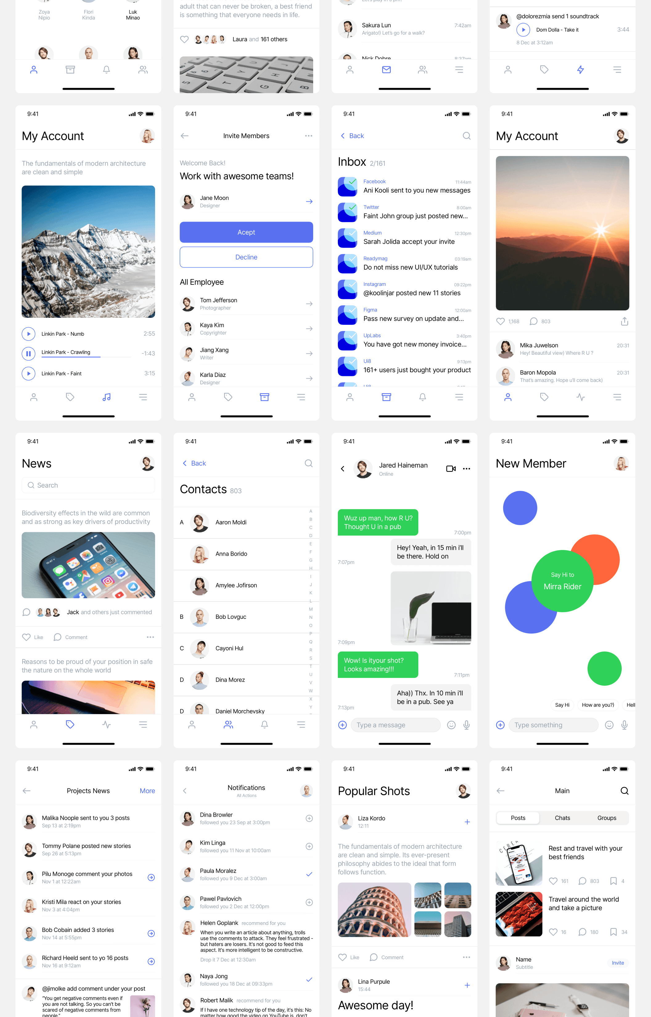 素材库下午茶:现代多用途的iOS应用程序App 设计素材库精选套件插图(7)