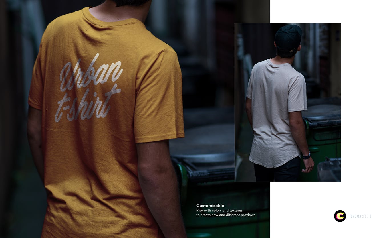 经典款男士T恤设计效果图样机 T-Shirt Mockups插图(2)