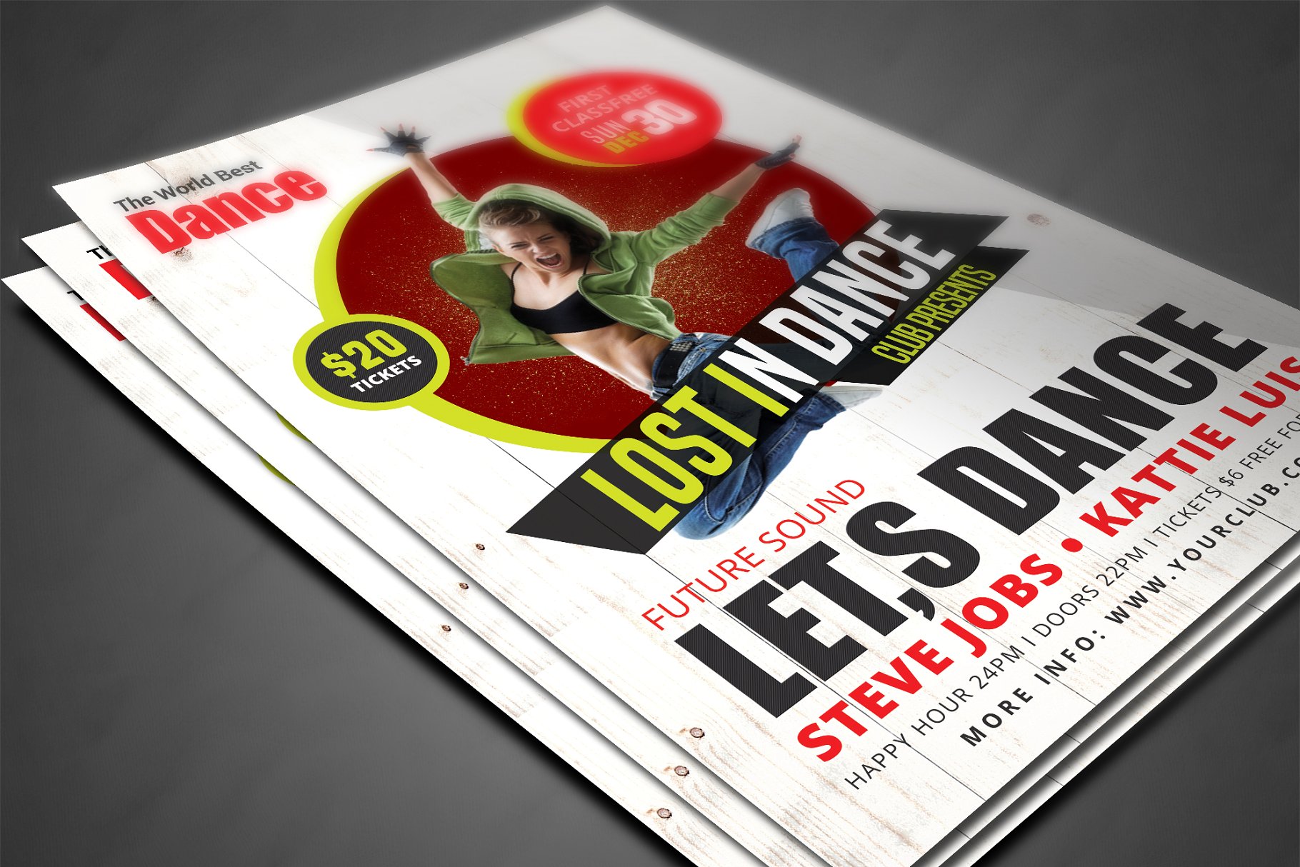 舞蹈培训中心宣传海报模板 Dance Flyer插图(2)