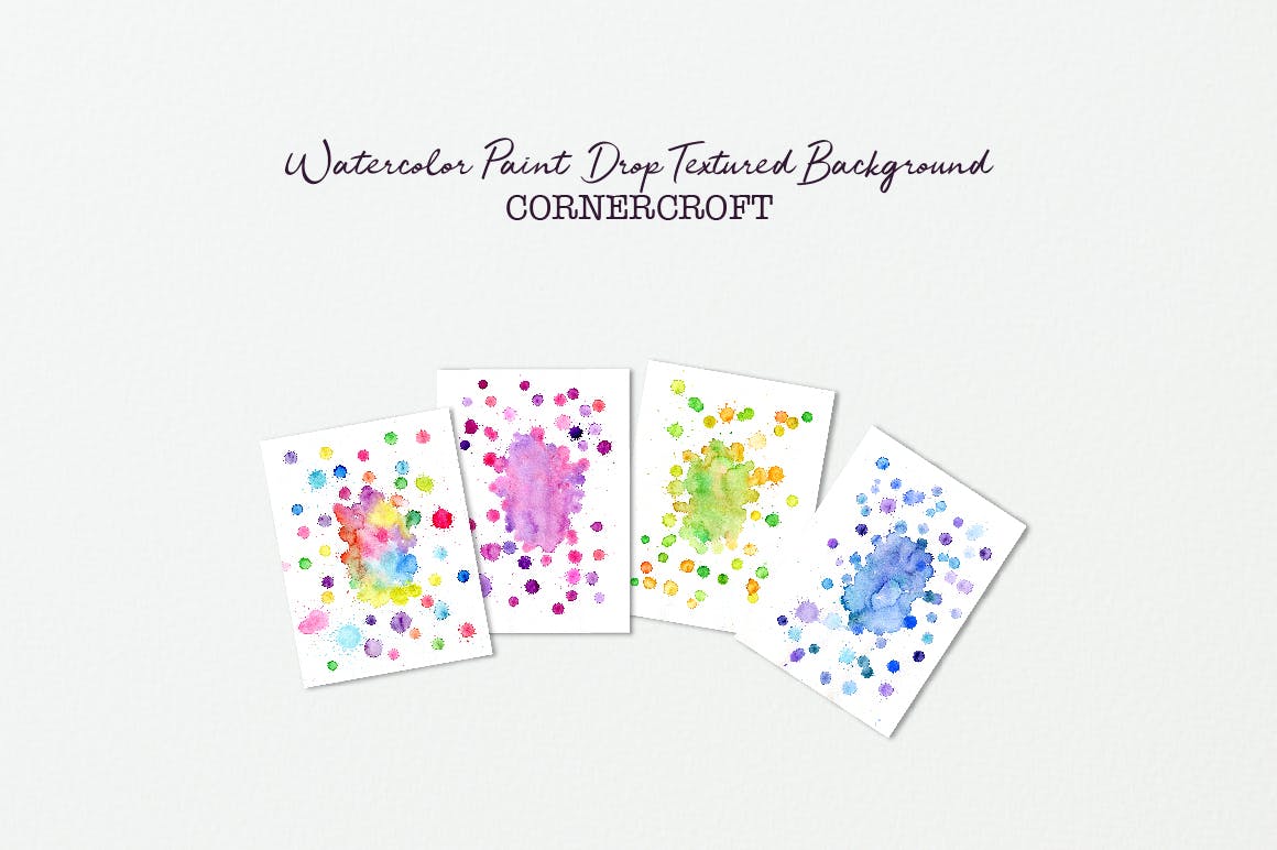 水彩颜料水滴图案背景素材 Watercolor paint drop background插图(3)