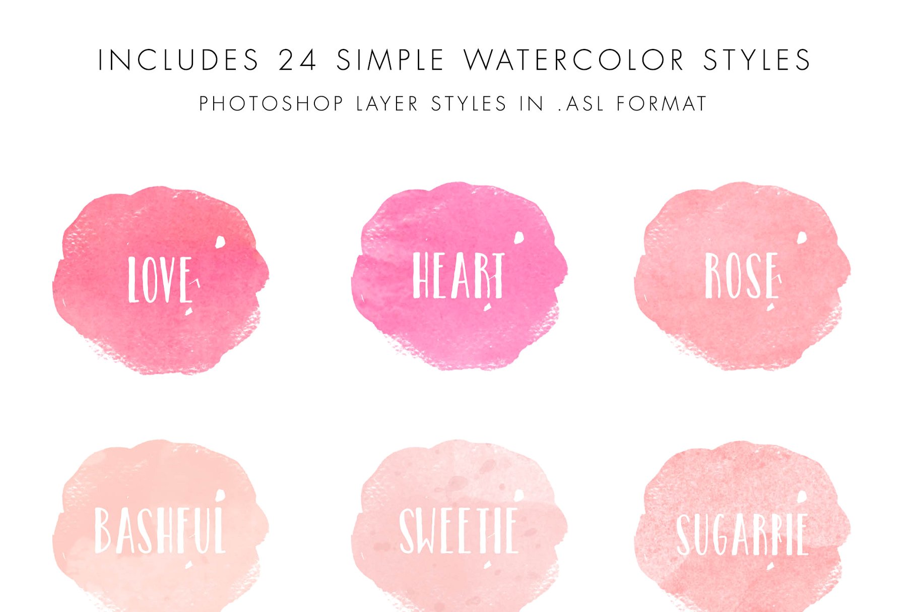 手绘水彩纯色晕染纹理 Watercolor Texture Photoshop Styles插图(1)