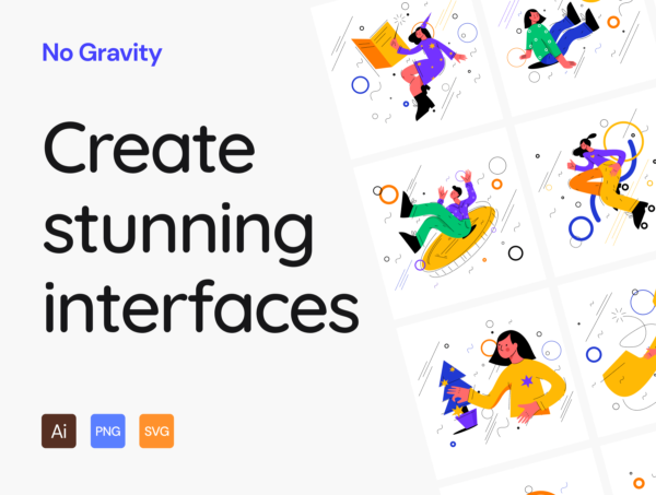 素材库下午茶：多彩的人物元素矢量网站设计插画合集