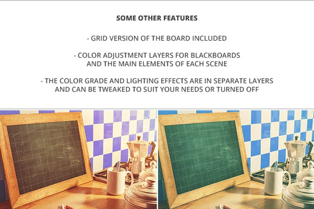 复古艺术黑板样机&粉笔话动作 Blackboard / Chalkboard Mock-ups with Chalk Action插图(14)