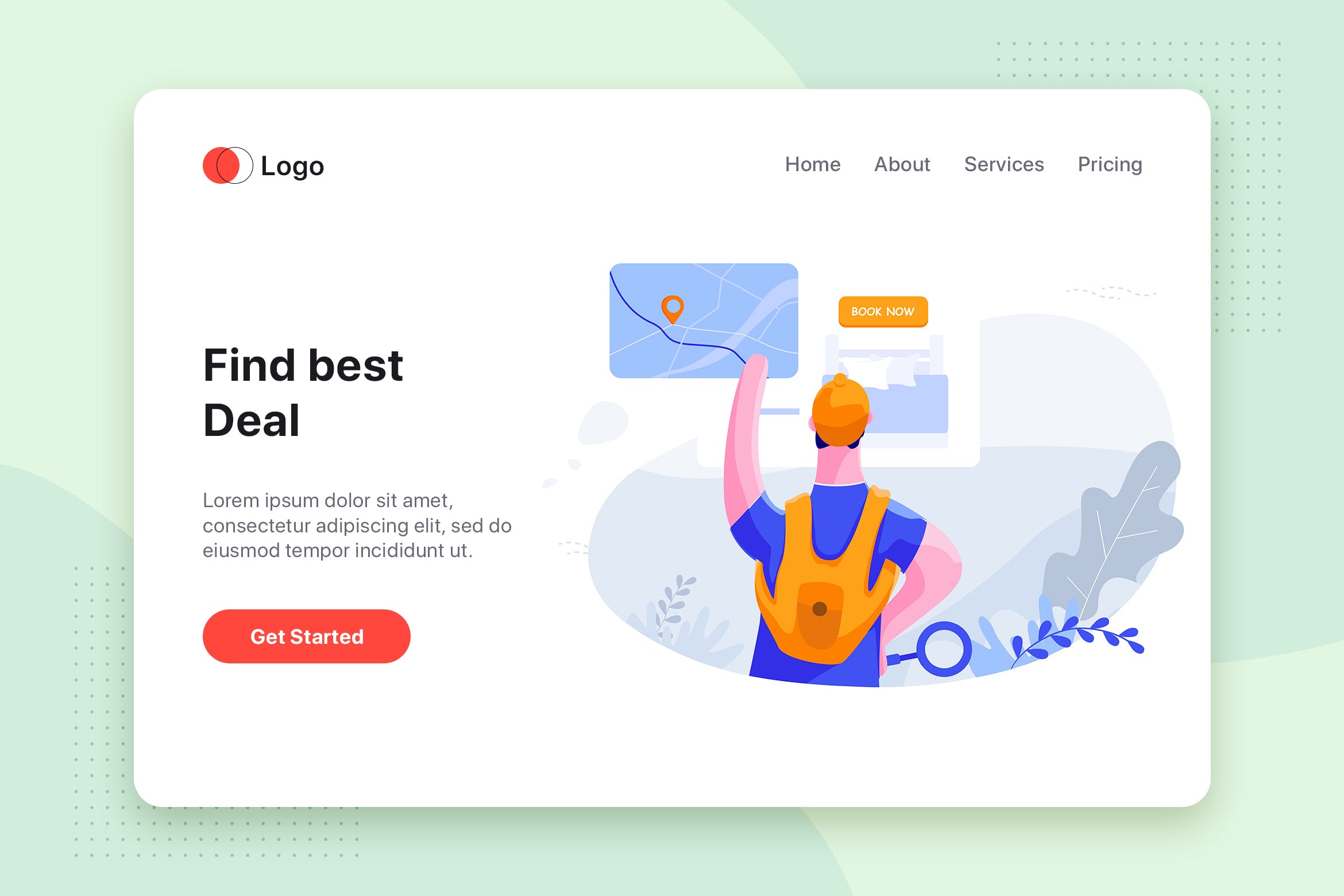 最佳交易-旅行主题扁平设计风格素材库精选概念插画 Find best deal – Travel flat illustration concept插图