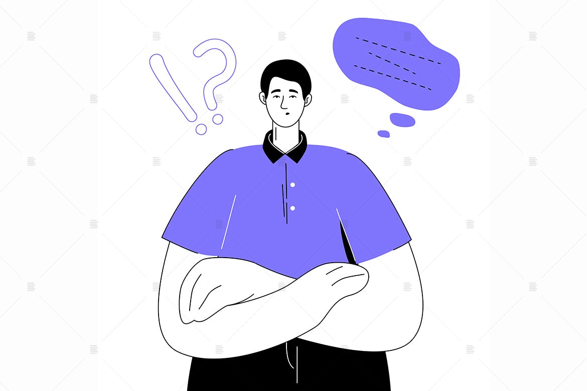 寻找解决方案扁平设计风格矢量概念插画 Searching for solution – flat design illustration插图