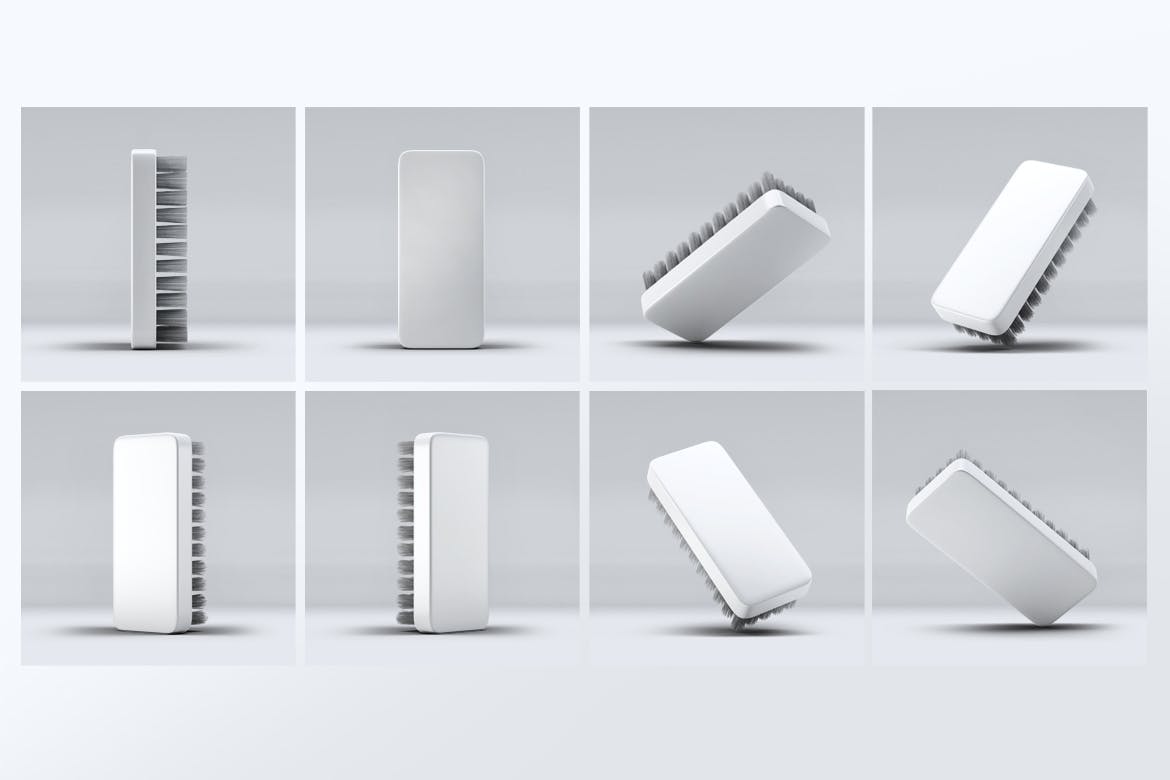 鞋刷品牌Logo设计预览样机模板 Shoe Brush Mock-Up插图(2)