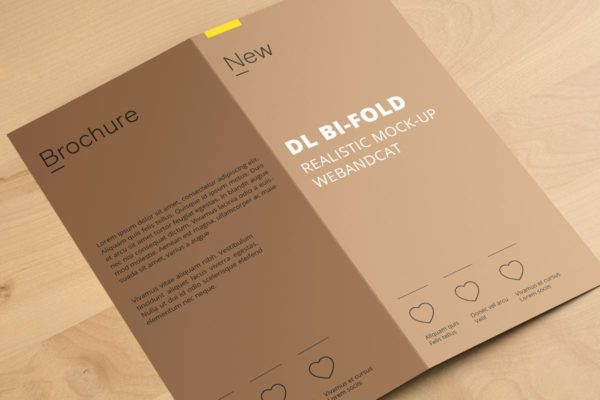 对折页小册子传单样机 DL Bi-Fold Brochure Mock-Up