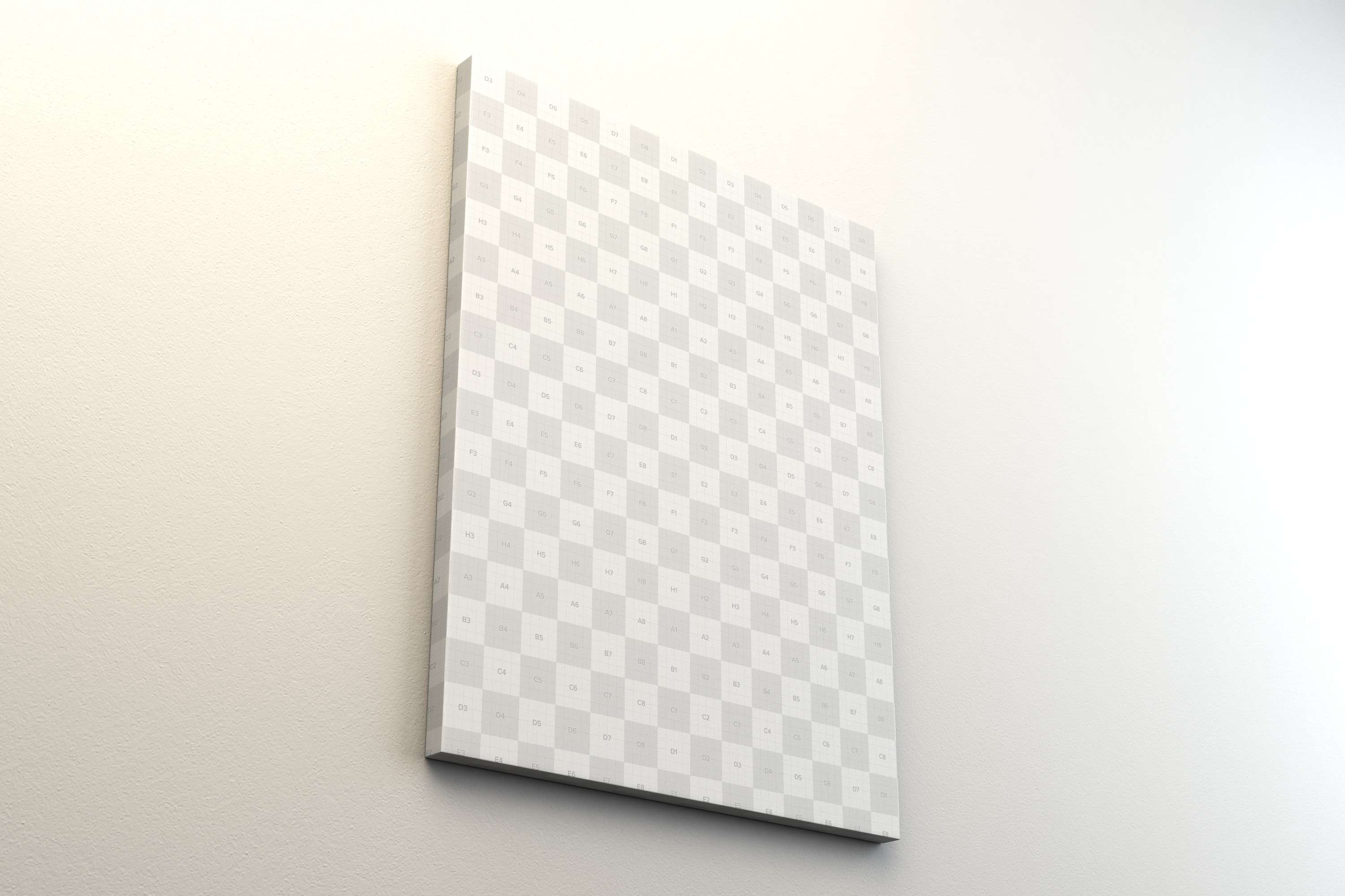 挂墙画布画框艺术作品&画像展览效果透视图样机素材 Portrait Canvas Frame Mockup Hanging on Wall in Perspective插图