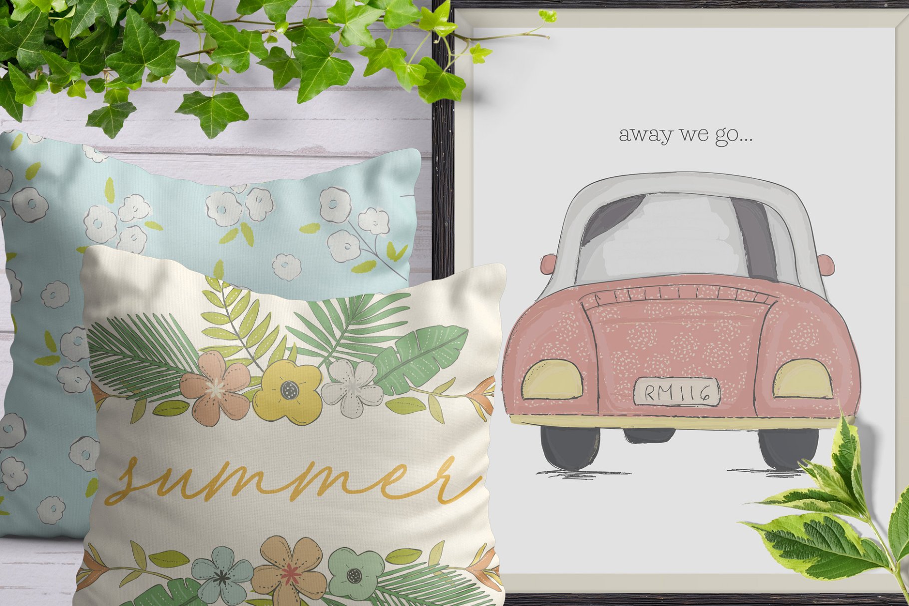 夏日少女心水彩手绘插画 Summer Vacation插图(3)