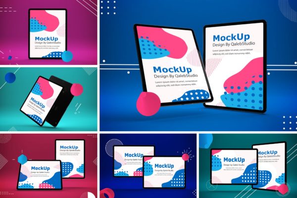 iPad Pro平板电脑UI设计屏幕预览效果图样机 Abstract iPad Pro Mockup