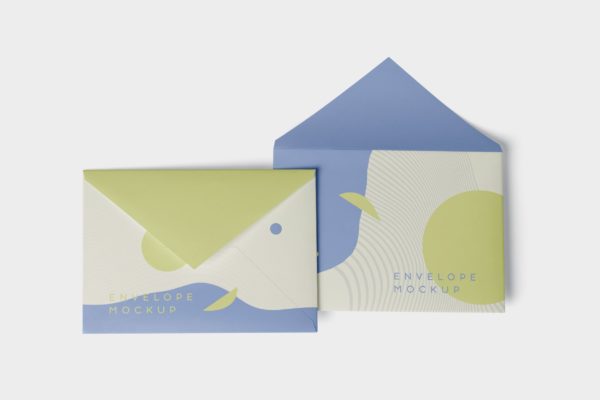 高端企业信封外观设计图素材库精选模板 Envelope C5 – C6 Mock-Up Set