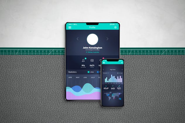 逼真的iPhoneX和iPad设备样机模板 iPhone & iPad X Mockup插图(1)