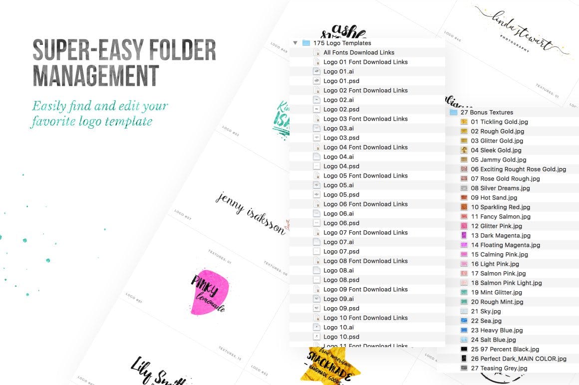 女性时尚品牌Logo设计模板合集[175个Logo模板+27种肌理纹理] The Humongous Girlpreneurs Logo Pack插图(7)