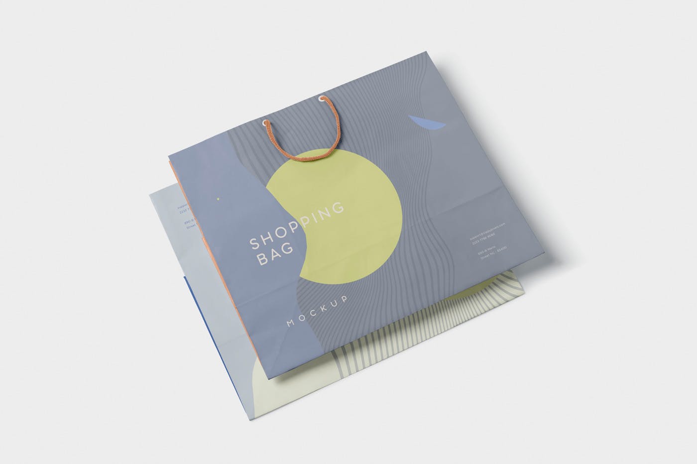 品牌专属定制购物袋印刷效果图多角度预览样机 4 Paper Shopping Bag Mockups插图(4)