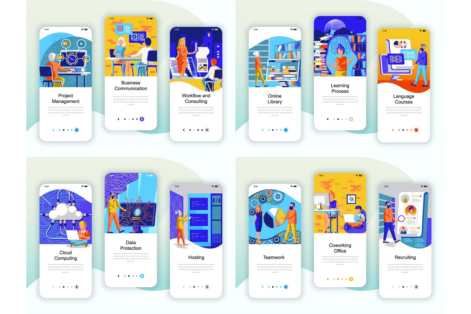 55+行业主题概念插画APP启动页引导页设计模板合集v2 BIG Collection Instagram Stories Onboarding Screen插图(4)
