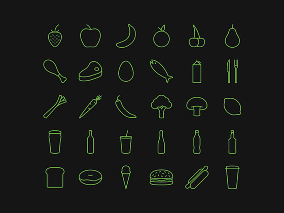 Food &amp; Drink Icons素材之家精选sketch素材