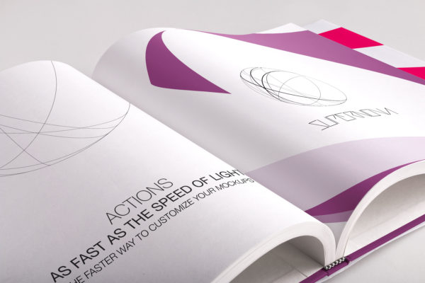 精装大方格图书画册内页排版印刷效果图PSD样机02 Hardcover Large Square Book PSD Mockup 02