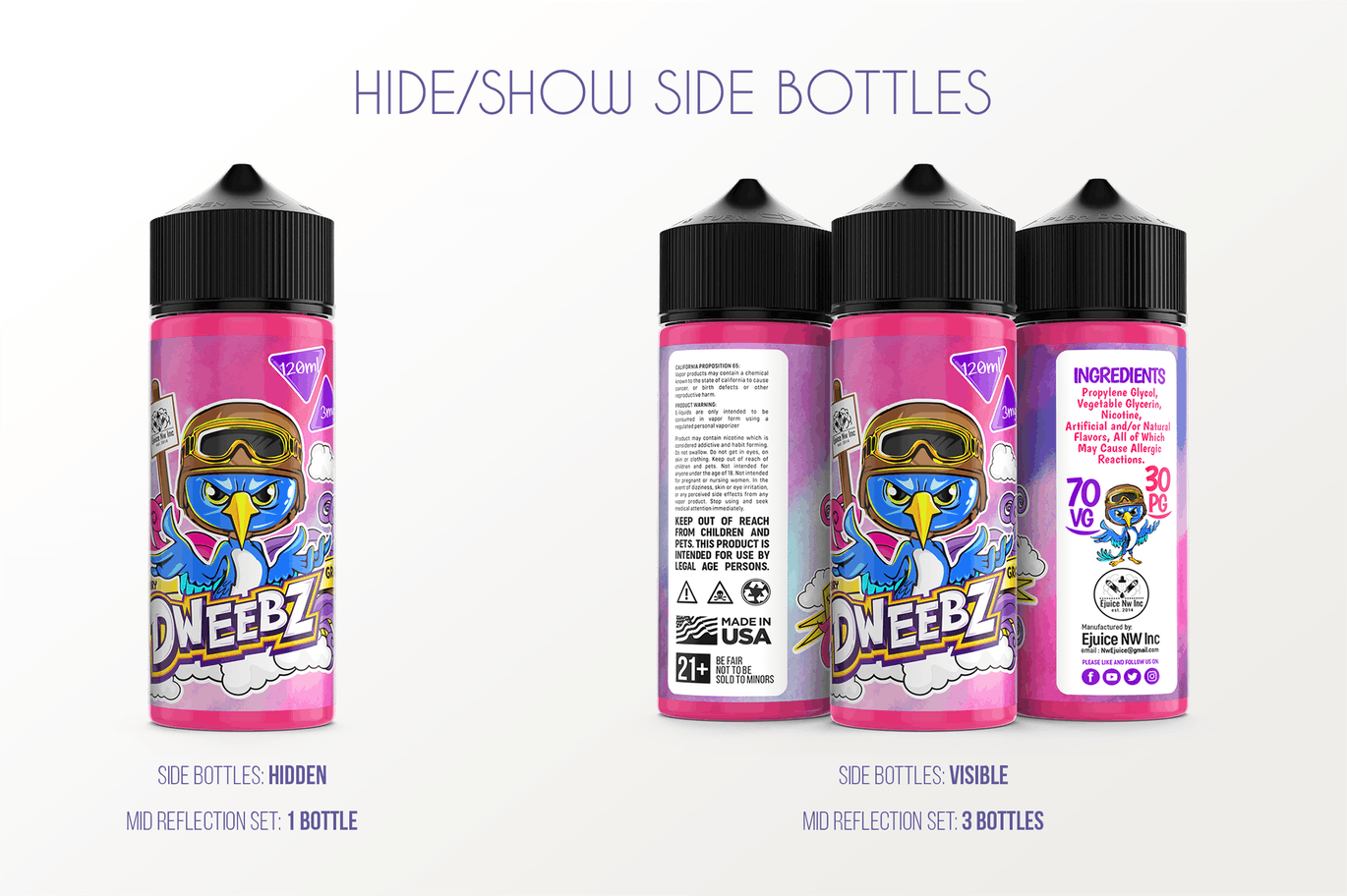 电子烟烟油瓶外观设计样机模板 eLiquid Bottle Mockup v 120ml-B插图(4)