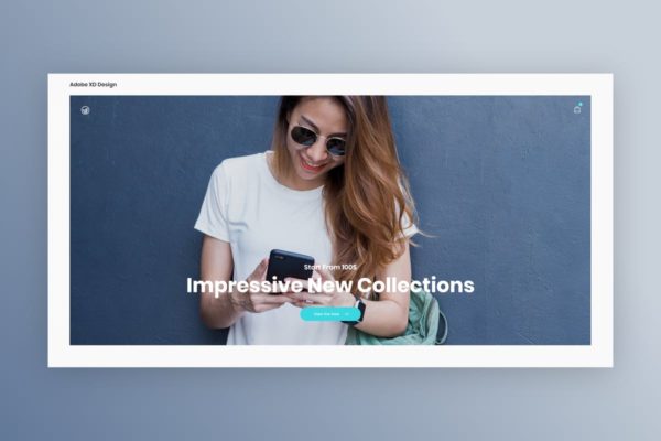 极简创意电子商务网站着陆页UI模板 for XD Ecommerce Landing Page – Adobe XD