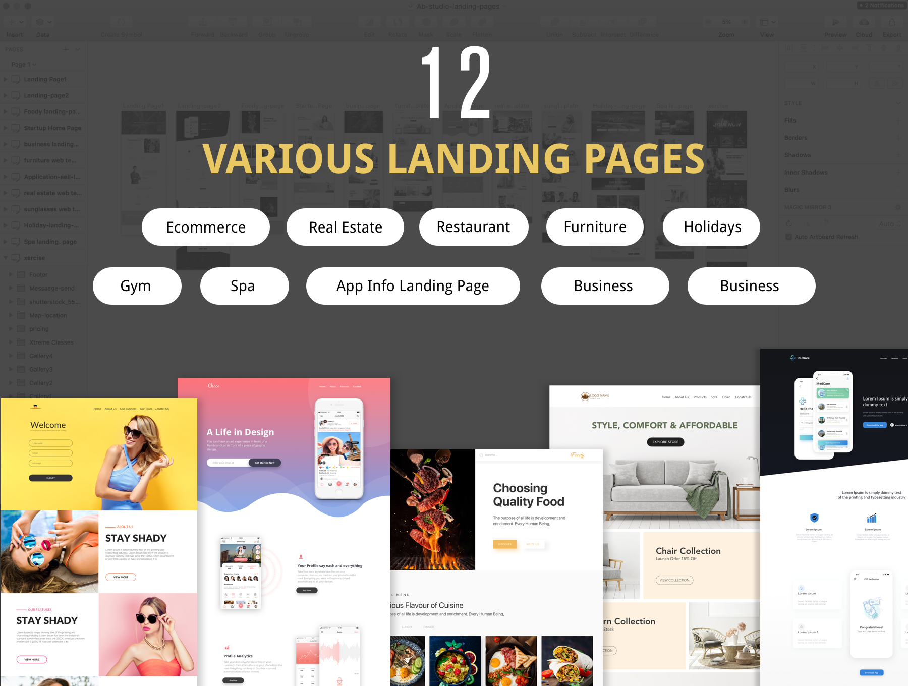 素材库下午茶：多用途时尚网页模板下载[Sketch,XD]插图(1)