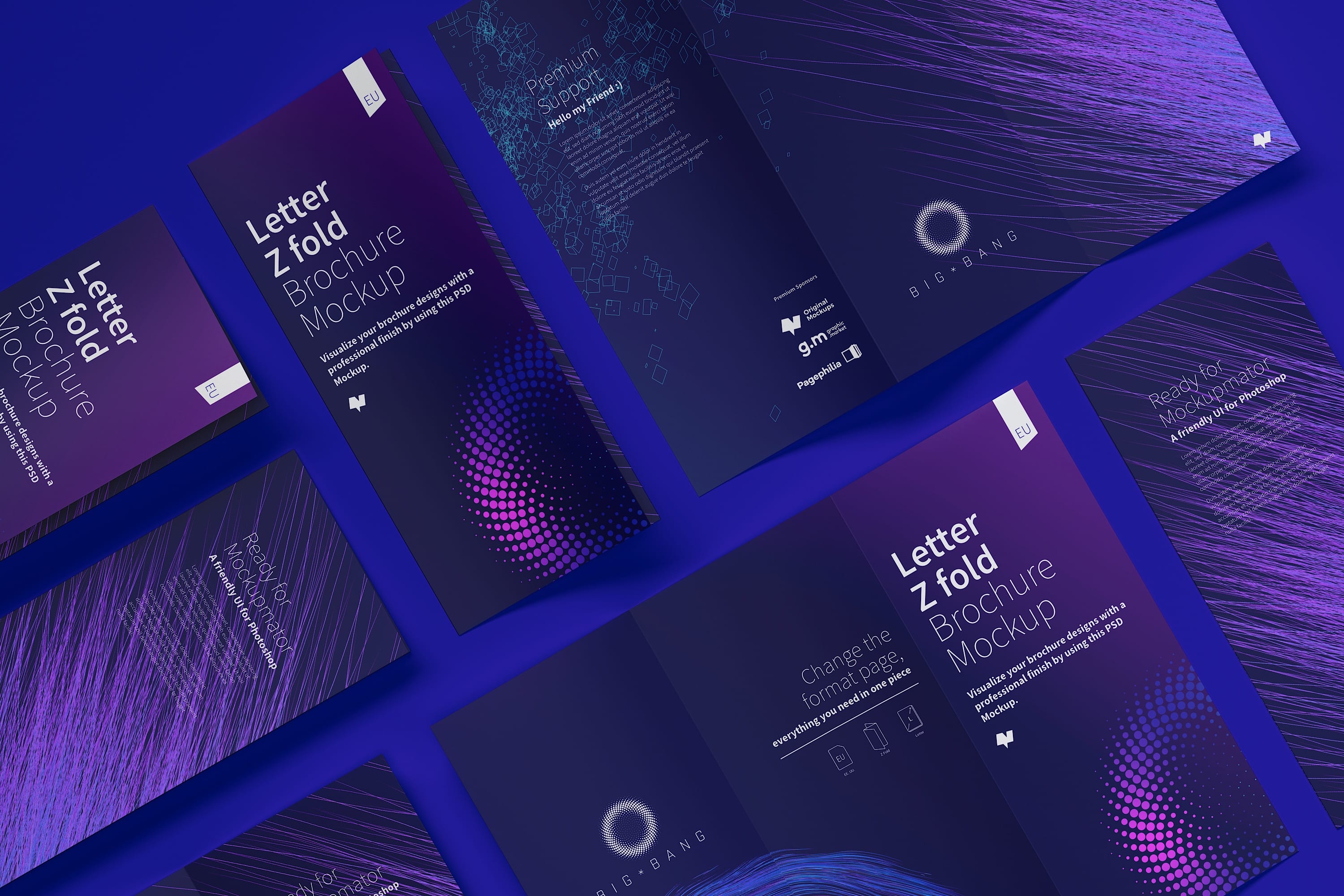 信纸规格三折页折叠小册子传单设计效果图样机05 Letter Z Fold Brochure Mockup 05插图(5)