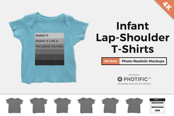 婴儿拼接袖T恤样机 Infant Lap Shoulder T-Shirt Mockups