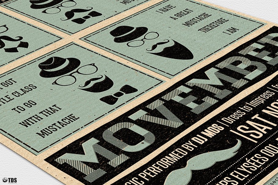 音乐主题抽象传单PSD模板v1 Movember Flyer PSD V1插图(9)