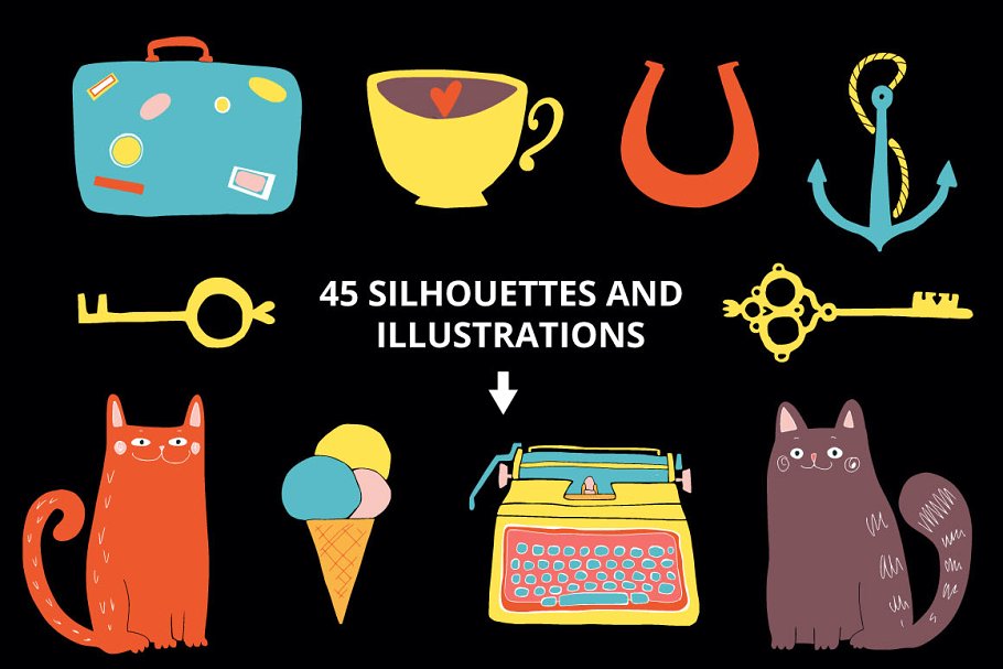 家居装饰字体标签插画 Home Decor Lettering Lab插图(4)