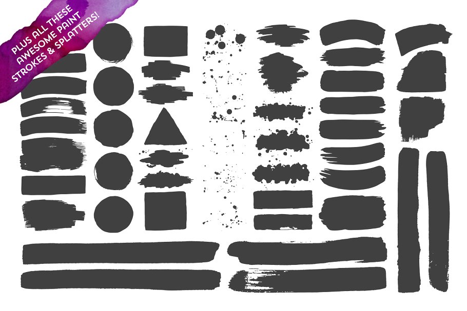 品牌设计水彩设计元素合集 The Watercolor Branding Kit插图(7)