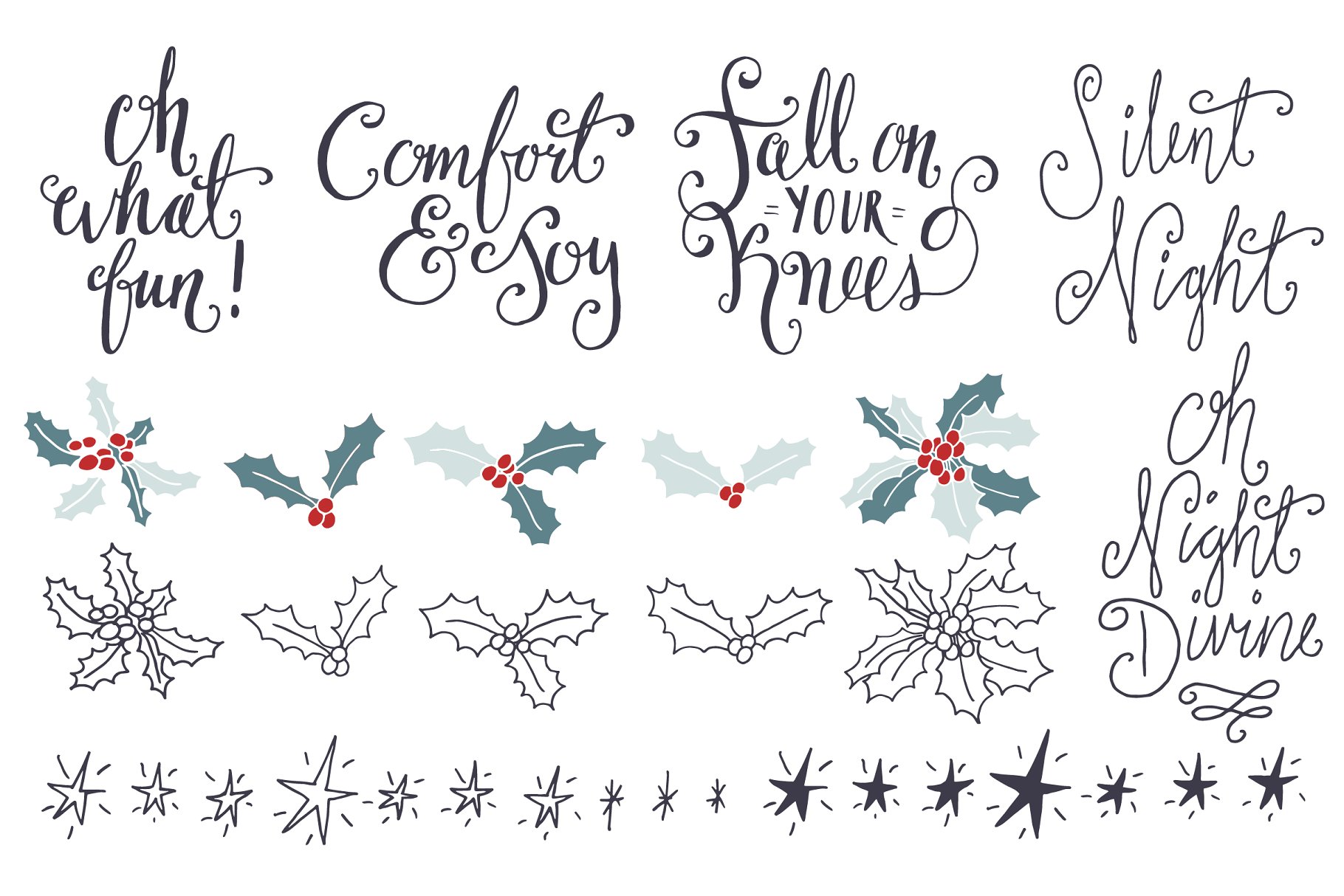 圣诞节主题设计装饰物叠层素材 Christmas Overlays Set 6 – Vector插图(1)