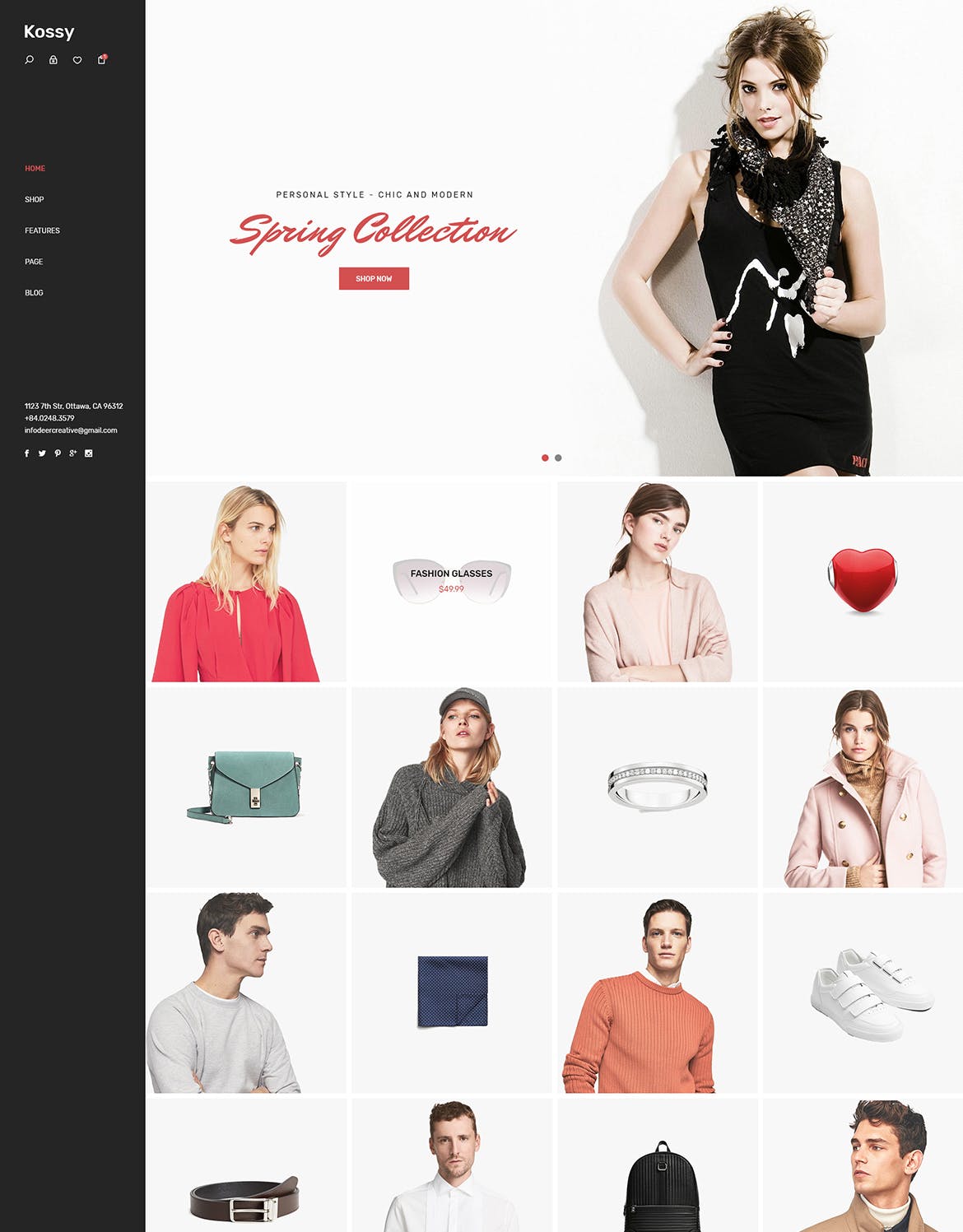 极简设计风格网上商城平台设计PSD模板 Kossy | Minimalist eCommerce PSD Template插图(8)