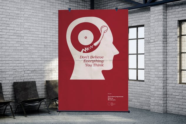 布料质地卷轴广告海报样机模板 The Fabric MockUp插图(5)