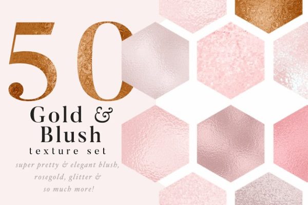 金色、腮红和粉红纹理 Gold, Blush &amp; Pink Textures
