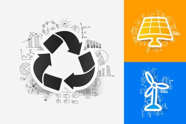 9款回收标志贴纸&amp;手绘商业公式便签 9 RECYCLE STICKERS