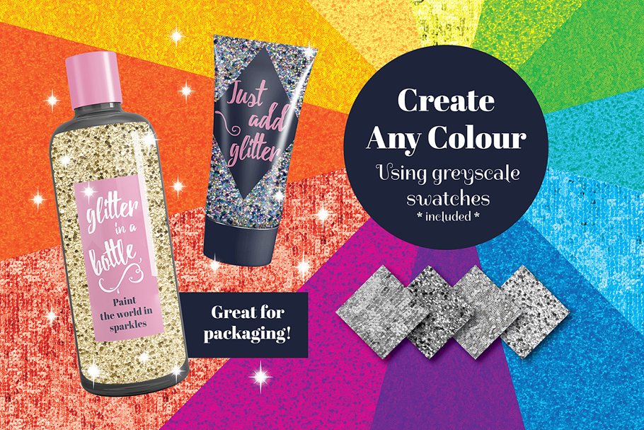 耀眼闪粉无缝纹理 Seamless Glitter Textures插图(6)