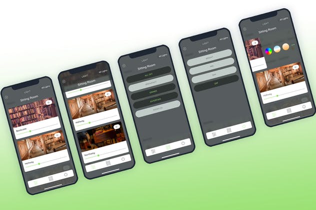 智能家居APP－灯光控制界面设计模板 Light Smarthome Mobile UI – FP插图(2)
