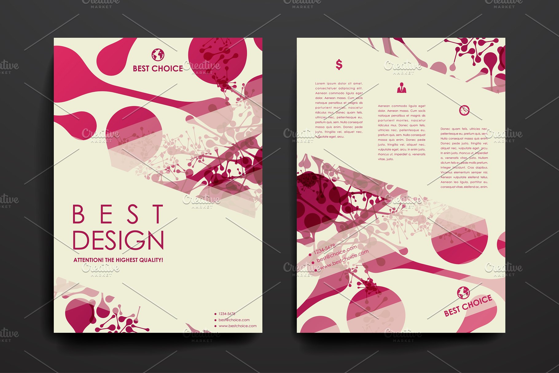 抽象图形背景小册子模板 Abstract brochures插图(4)