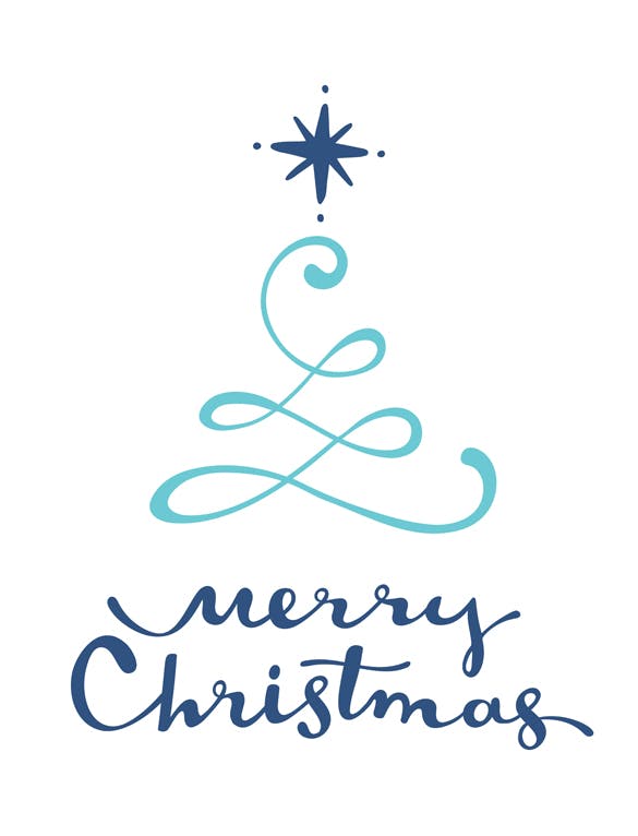 简约设计风格圣诞贺卡设计模板 Christmas cards. Golden and blue colors插图(2)