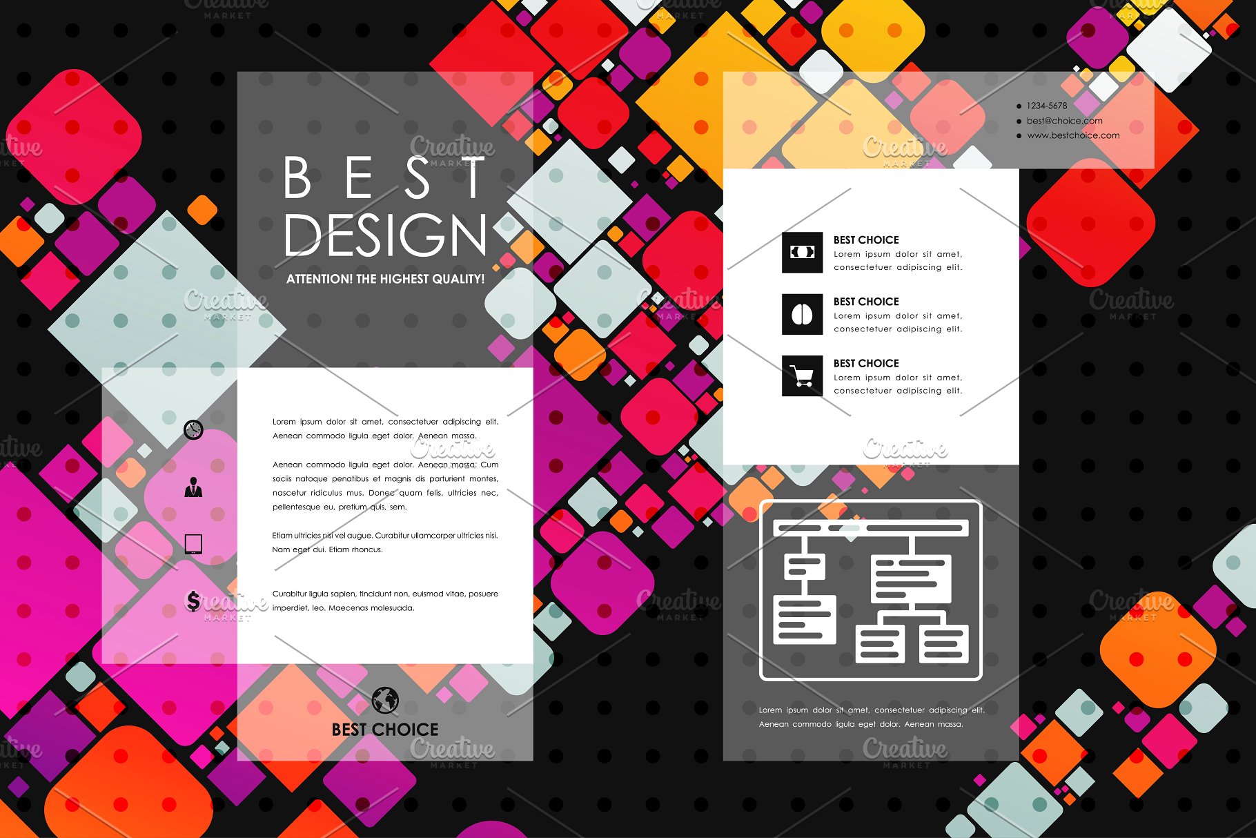 一套抽象图形小册子模板 Set of Abstract Brochures插图(1)