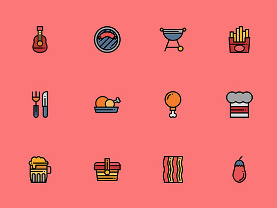 50 枚烧烤派对元素图标素材之家精选sketch素材